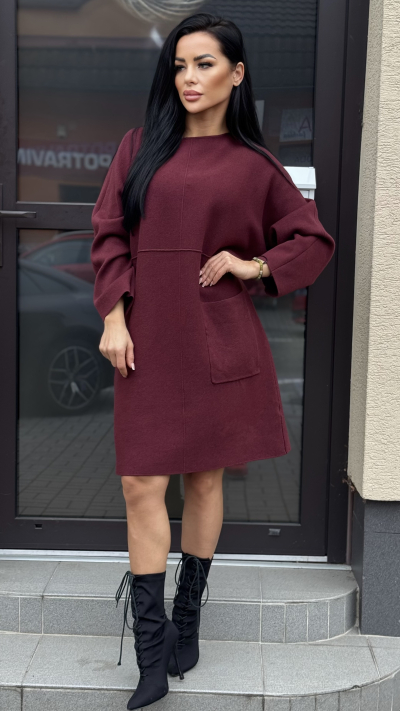 Bordové šaty - Sabína 