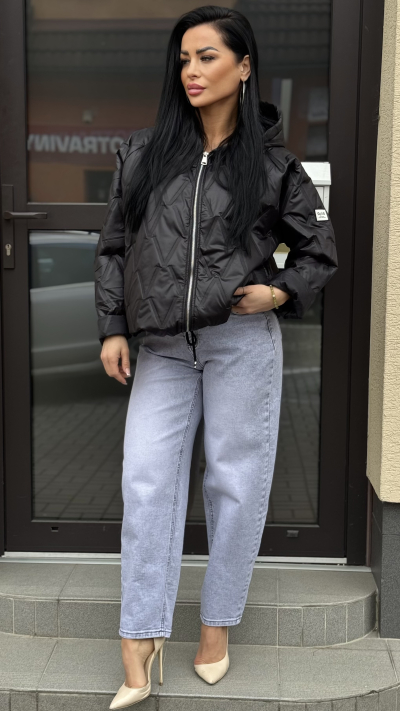 Čierna bunda OverSize