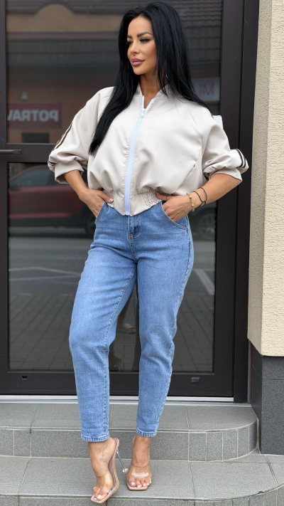Dámska  bomber bunda - Béžová
