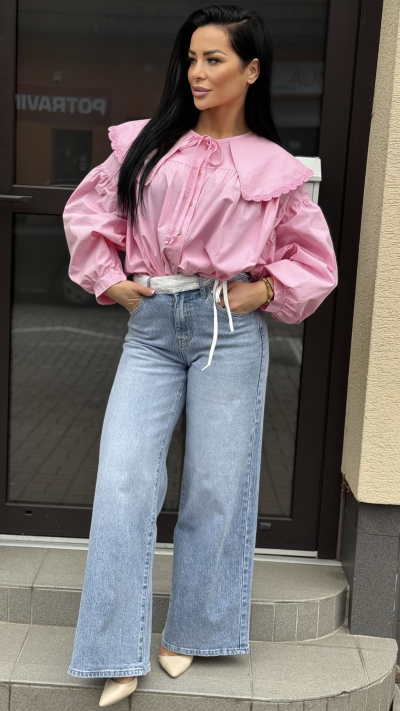 Romantická Ružová blúzka