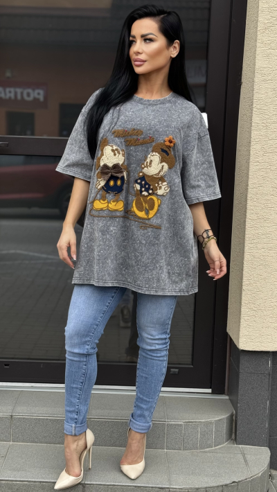 Sivé tričko Mickey